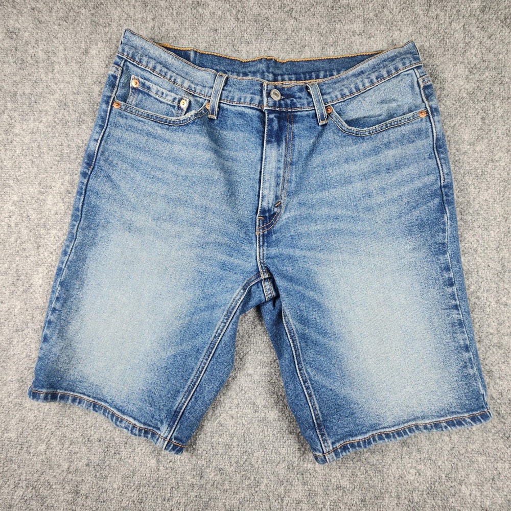 Levis 541 Athletic Taper Denim Shorts Mens 33 Blue Medium Wash Stretch Jean
